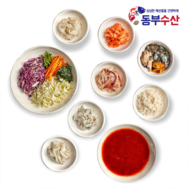 시원한 물회세트 생선회 신선야채 모듬물회 여행지 캠핑물회 : 동부수산