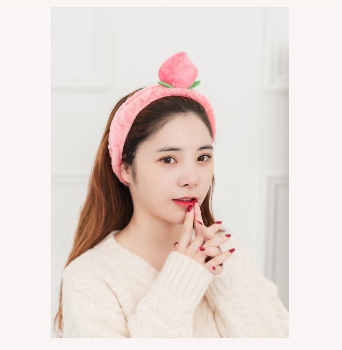 세안 세수 밴드 헤어 머리띠 귀여운 복숭아 헤어밴드 : 댕유마켓