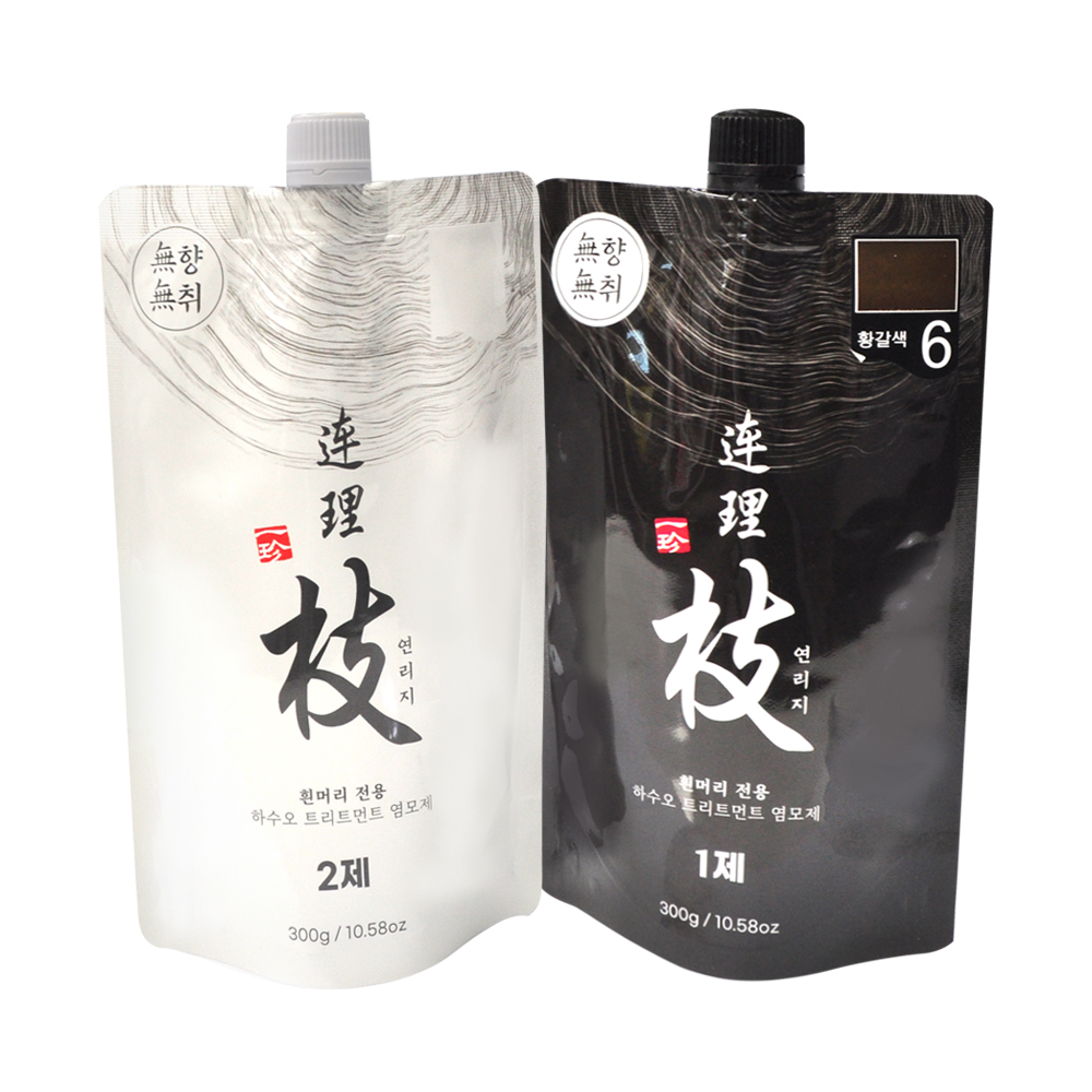 일진 연리지 하수오 트리트먼트 헤어칼라 1,2제 300ml 새치커버 : 헤어마당
