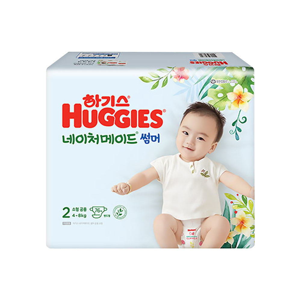 2022 하기스 네이처메이드 썸머 밴드형 기저귀 2단계 남여 공용 76p X 1팩 : 제이티 컴퍼니