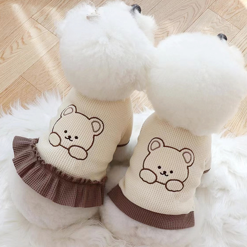 [펫 후크] 강아지옷 봄 여름 곰돌이티셔츠 원피스커플룩  애견옷 : 펫 후크