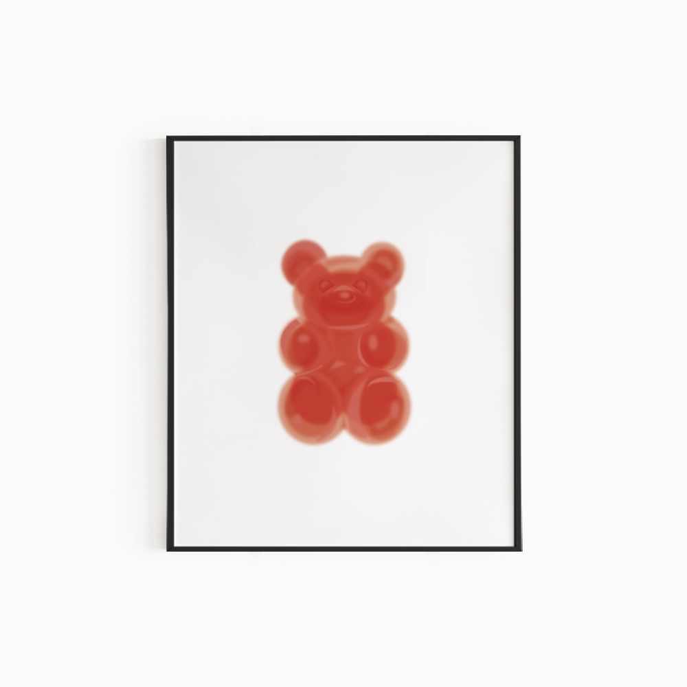 프레임팩토리  [Gummy Bear-레드] 곰돌이 구미베어 거실 인테리어 아트포스터 : 프레임 팩토리