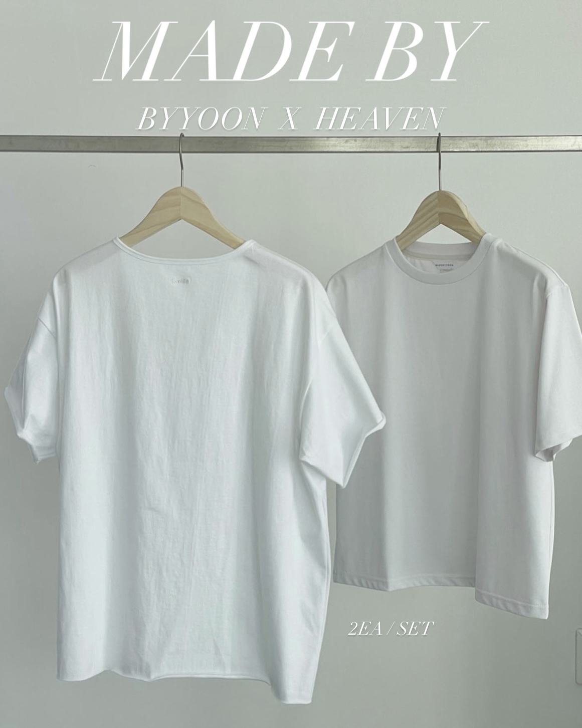 made by byyoon X heaven always T-shirt set 프리즘 베이직 t  & 스마일 박스 t 2장 세트 제작상품 : 바이윤 윤