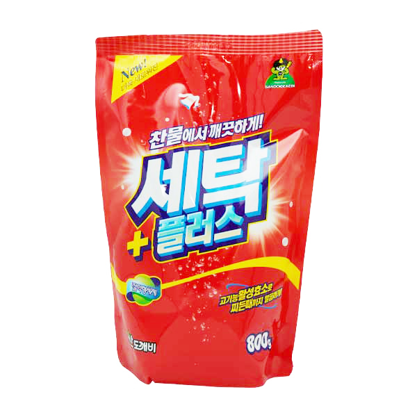 산도깨비x 세탁 플러스 800g 리필 3821 의류용 분말형 표백제 가루 세제 보조제 : 더수려