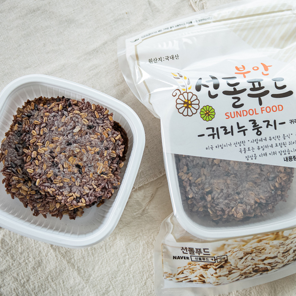 100% 국산 무첨가물 혼합곡누룽지 구수하고 바삭한 얇은 누룽지 200g : 산뜨레팜