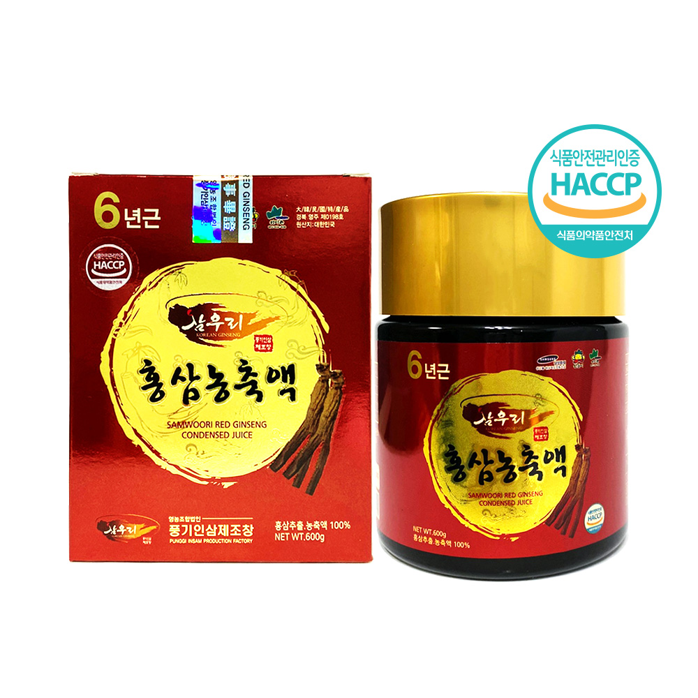 삼우리 6년근 홍삼100% 농축액 600g[홍삼근 60%, 홍미삼 40%] : 삼우리