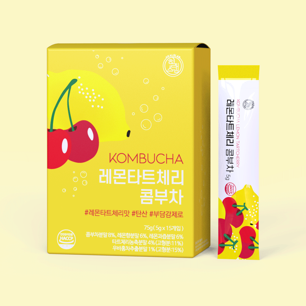 힐스랩 레몬타트체리 콤부차  분말스틱 5g X 15개입 콤부티  다이어트차 발효음료 : 힐스랩 HealsLab