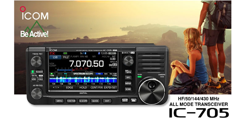 IC-705 아마추어햄(HAM)무전기 올밴드 올모드 10W : 메가통신