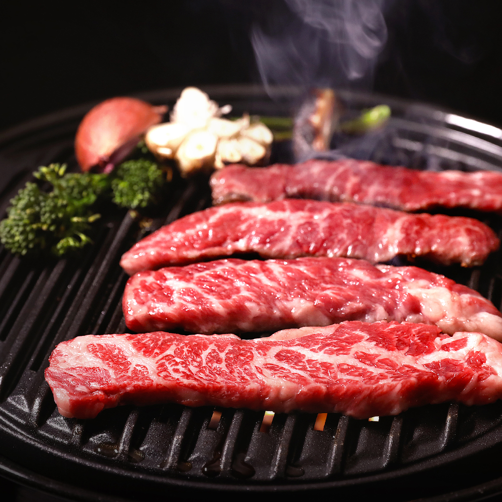 옳소고기 세트 850g 소고기 구이용 모듬 소갈비살 차돌박이 부채살 살치살 소한마리 캠핑 음식 : 푸드 장
