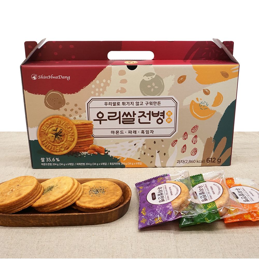 신화당 우리쌀전병세트 아몬드 파래 흑임자 3가지맛 : 디저트몰