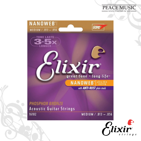 ELIXIR NANOWEB MEDIUM 통기타줄 013-056 16102 : 주식회사 피스뮤직