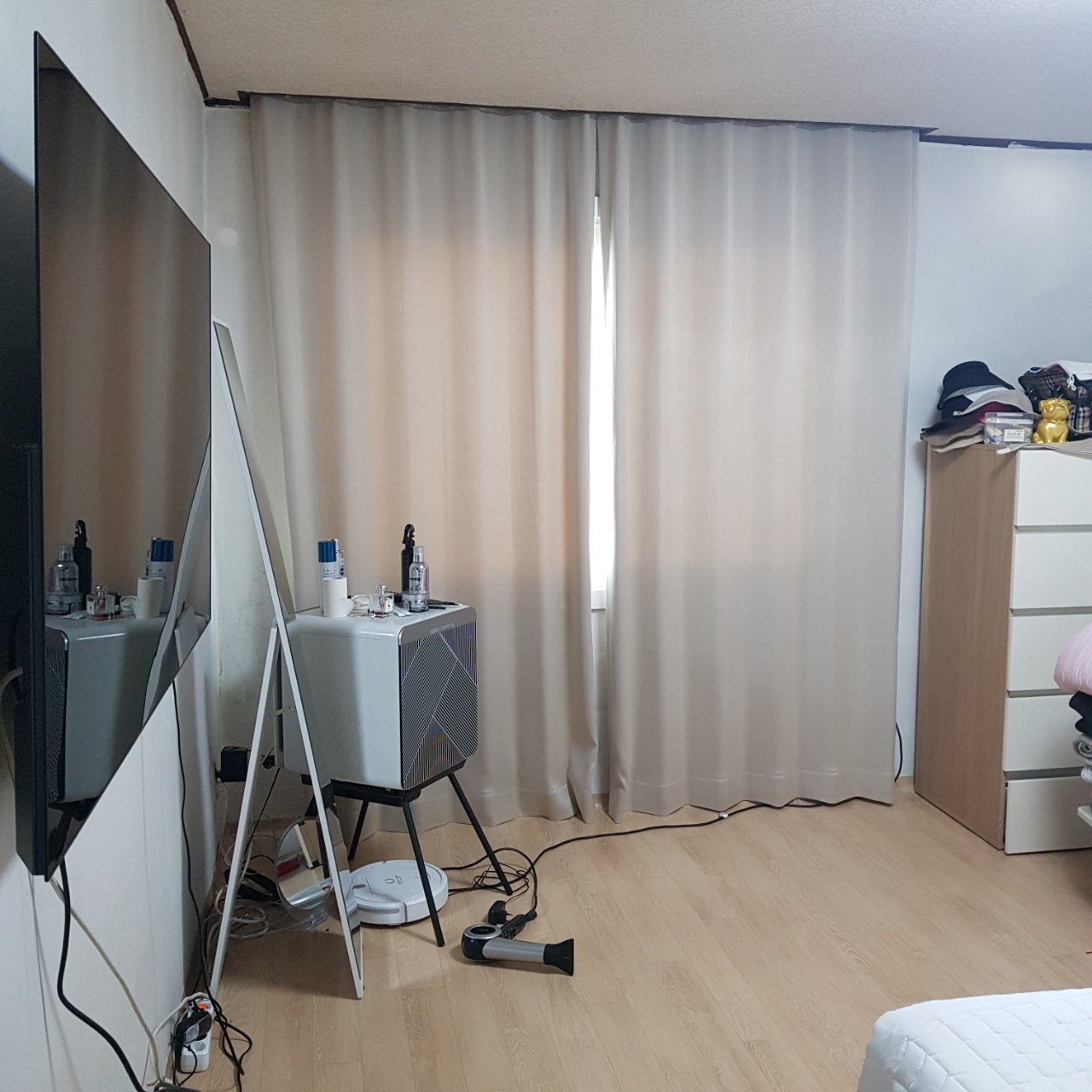 마산 중리 광천 아파트, 완벽하게 웃풍차단을 위해 바닥까지 커튼 : 데코인 홈