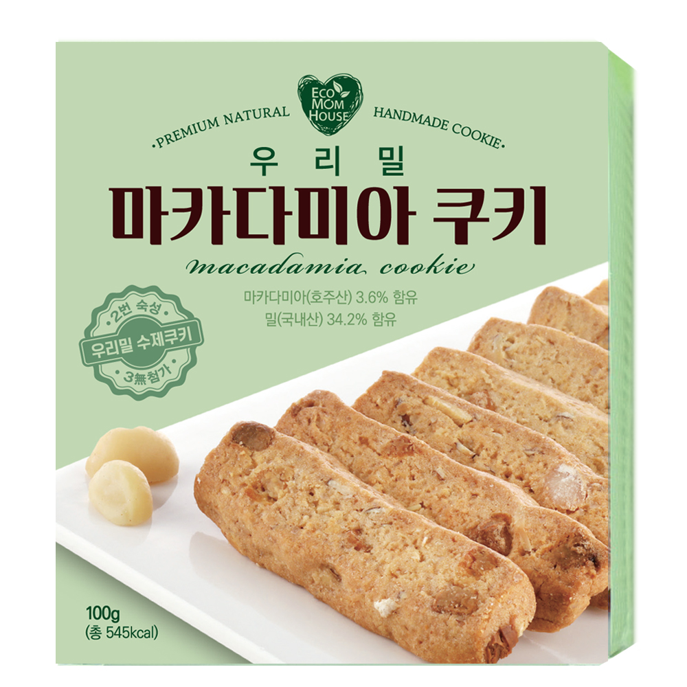 에코맘하우스 무농약 우리밀 피스타치오 수제 쿠키 135g : 에코맘하우스