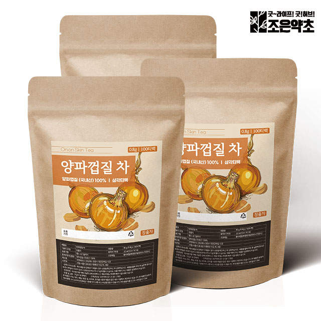 조은약초 국내산 건조 양파 껍질 양파껍질차 100티백 x 3 : 조은약초