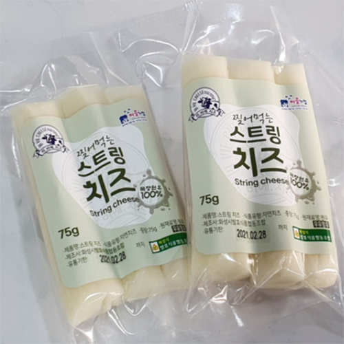 화성발효식품 찢어먹는 수제 스트링 치즈 75g 원유100% 요리용 간식용 캠핑푸드 : 생활쏙