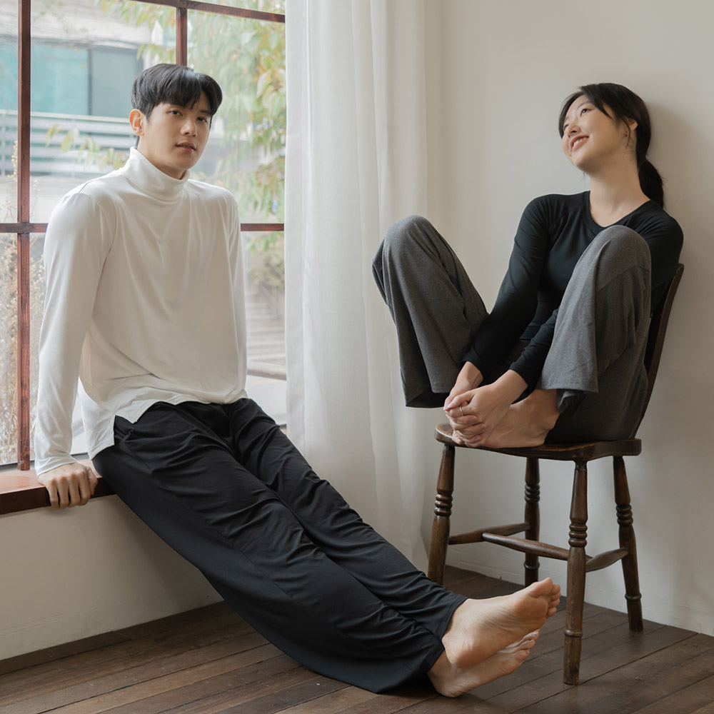 [마른5] 마른파이브 소프트실키 커플잠옷 밴딩 바지 빅사이즈 남성 2매 : READY FOR 2DAY