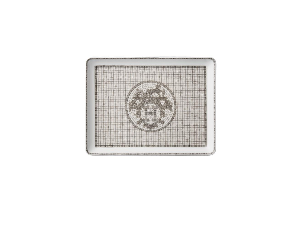 에르메스 모자이크 오24 플래티넘 스시 플레이트 16x12 cm 1p 단품/ HERMES MOSAIQUE AU 24 SUSHI PLATE 16x12cm : 글로벌민