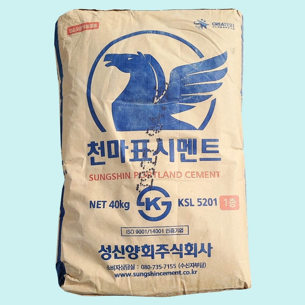 JS상사 천마표 일반 콘크리트 포틀랜드 공사용 시멘트 40kg : J S 상사
