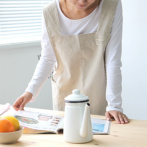 린넨 루즈핏 홈웨어 원피스 앞치마 공방 꽃집 카페 에이프런 : 라임월드