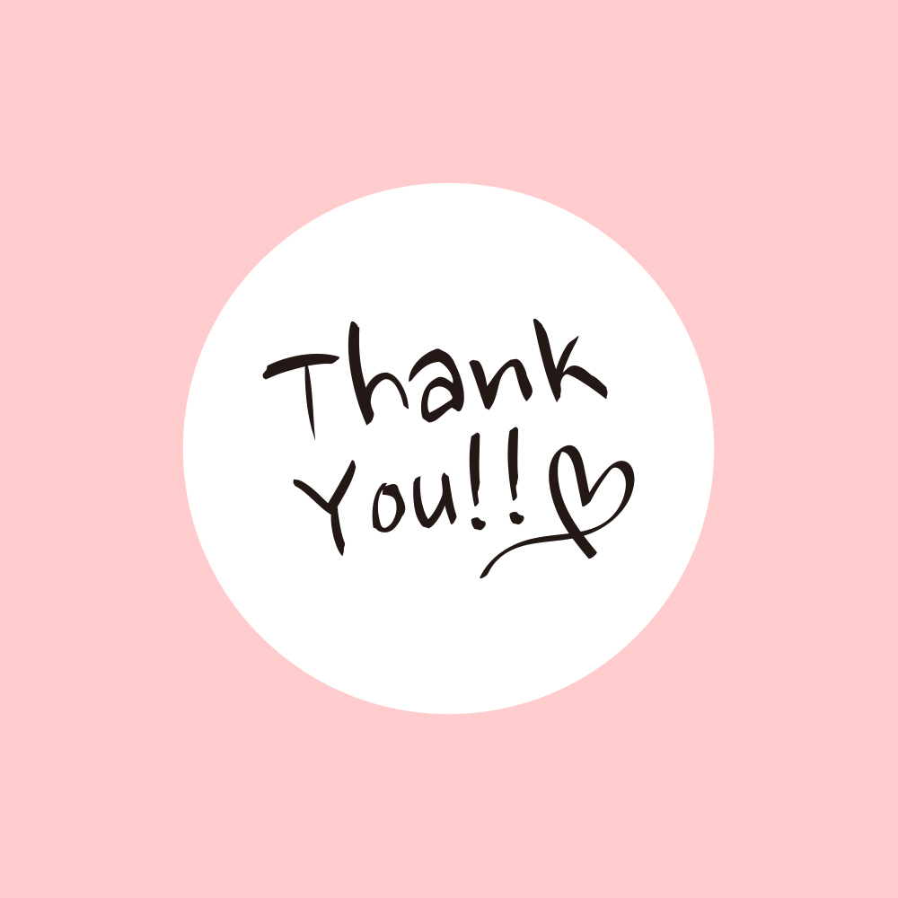 땡큐(Thank You)스티커 No1 12개디자인 50mm 원형 기념일스티커 답례품스티커 : 조이테이프