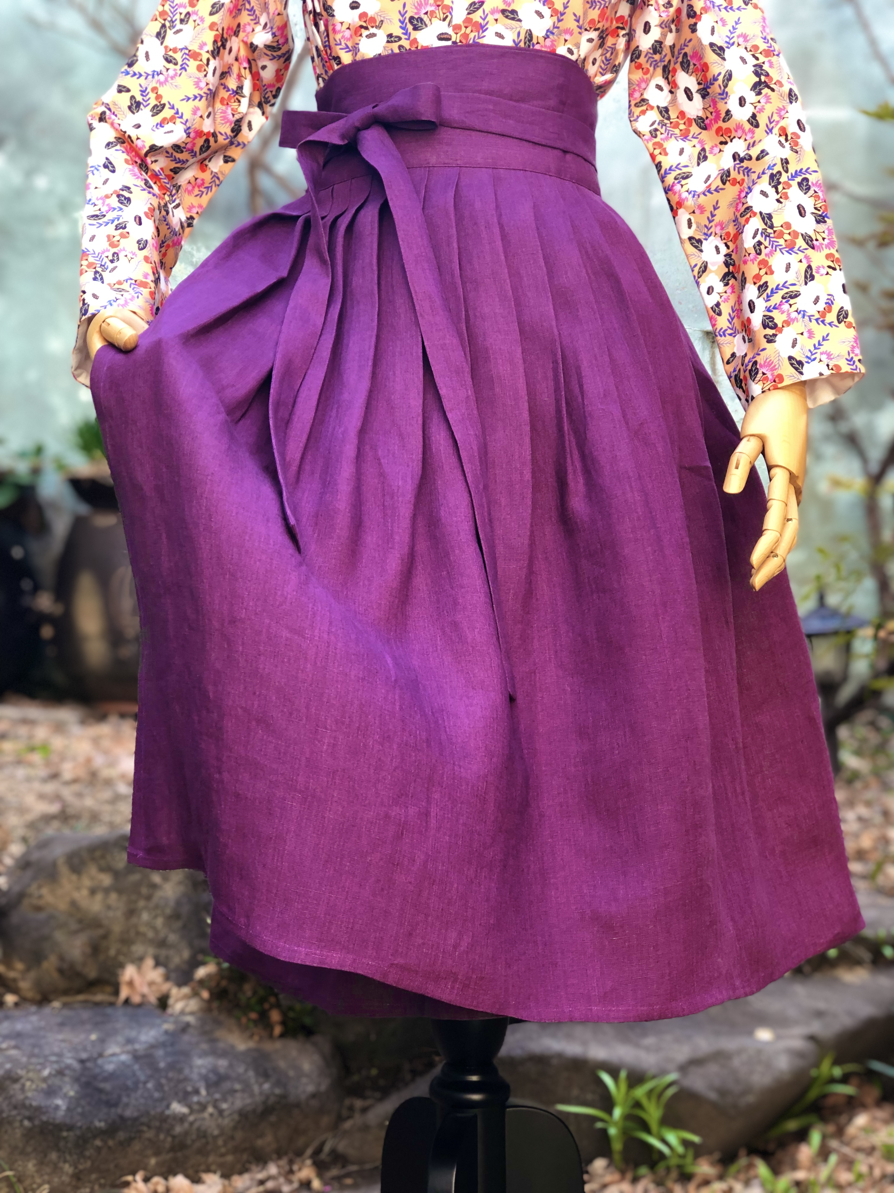 생활한복 린넨 퍼플 허리치마 : 단미의 바늘꽃이야기