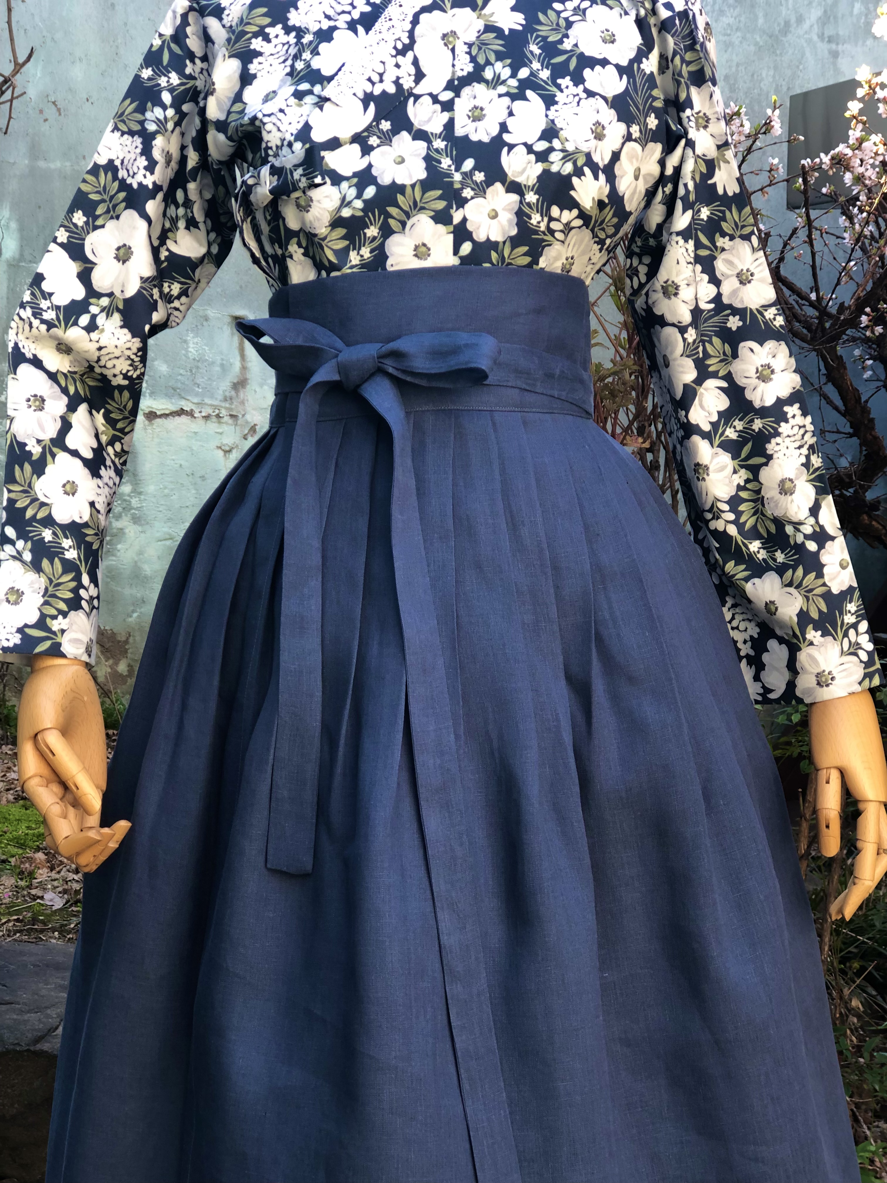 생활한복 단색 린넨 허리치마 : 단미의 바늘꽃이야기