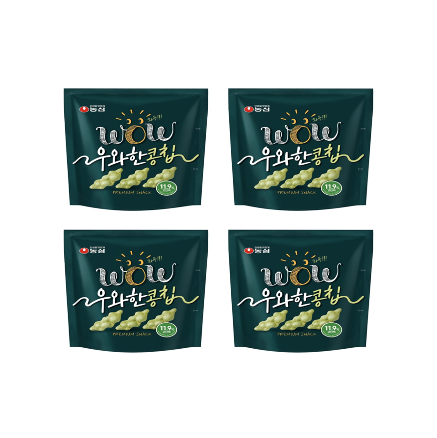 농심 WOW 우와한 콩칩 42g, 4개 : 이레마켓몰