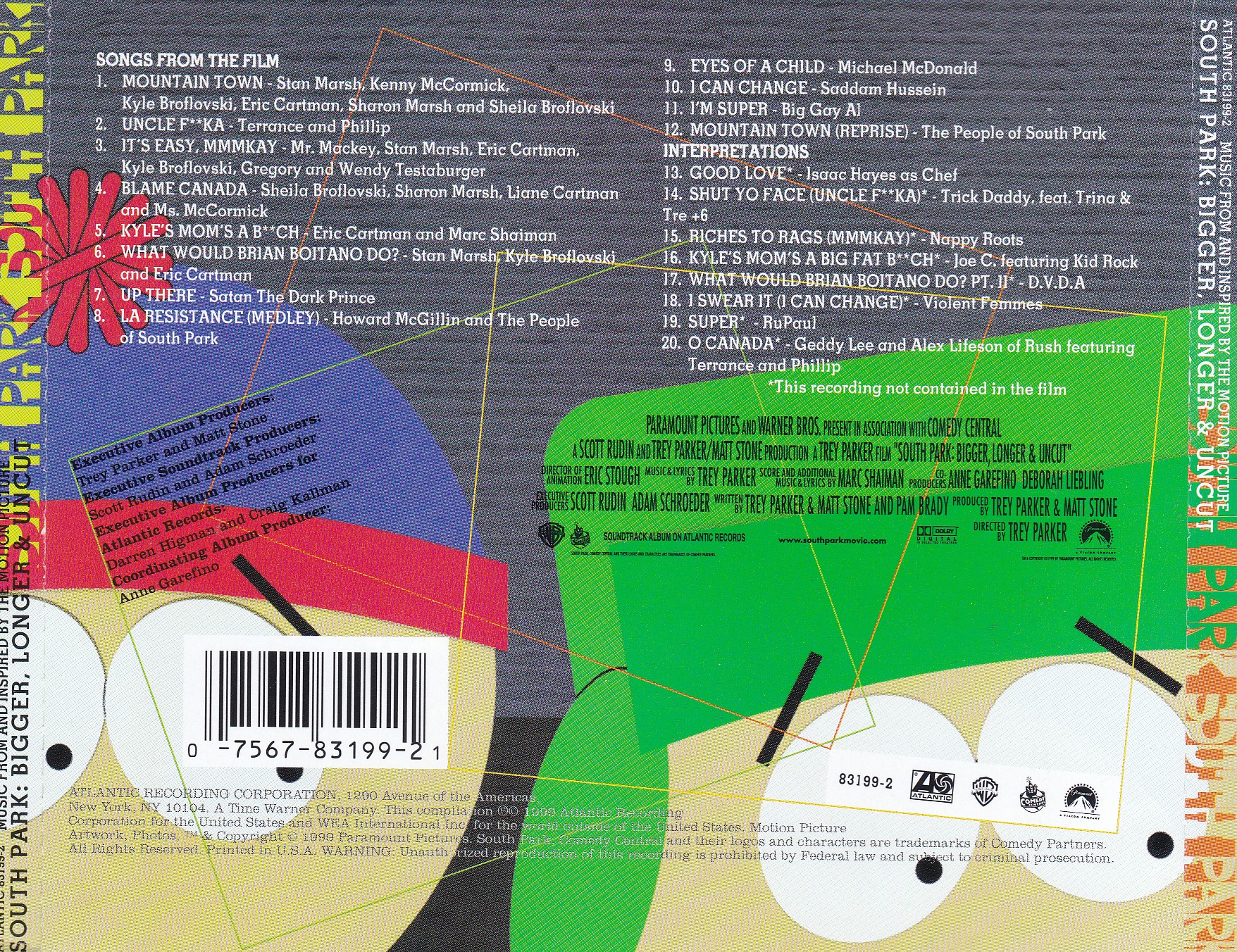 사우스 파크 (South Park : Bigger Longer & Uncut) 사운드트랙 O.S.T [US] : 무드크리에이션