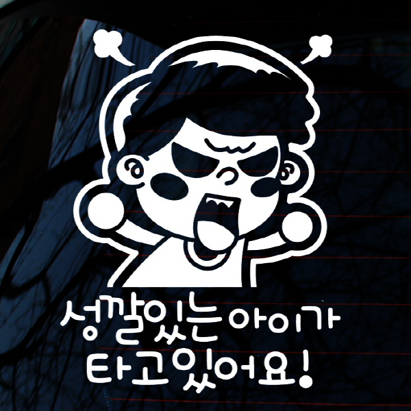초보운전스티커 자동차 반사 차량 아이가타고있어요 LSC363 철이 성깔있는 아이 : 뭉키데코