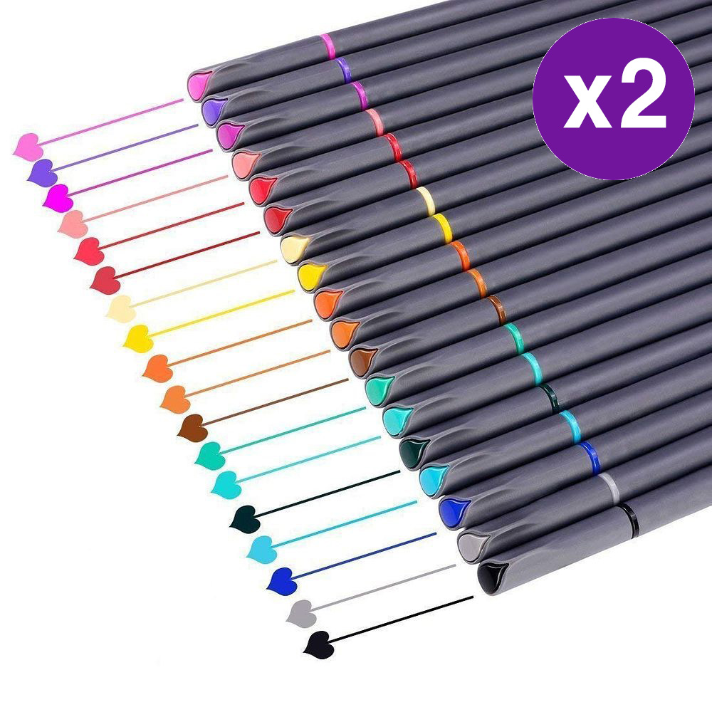 iBayam Colored Drawing Fineliner Pens 0.38mm 아이바얌 컬러 드로잉 파인라이너 펜 18색 2팩 : 어라운드196