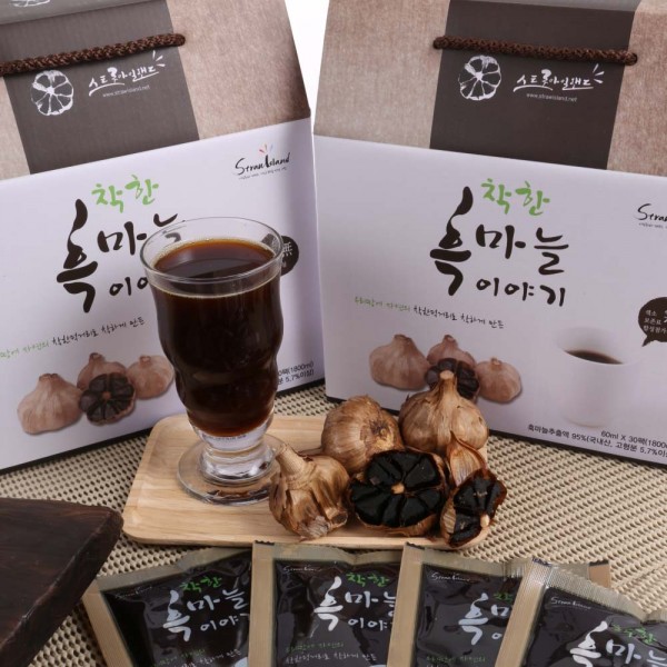 청정 남해 의성 효소 발효 흑마늘 참숯황토숙성 의성 육쪽 흑마늘즙 60ml x 30포 : 건강한걸음