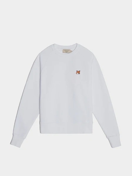 메종키츠네 여성용 W Sweathshirt Fox Head Patch White AW00303KM0001 WH : SELLRAREGOODS