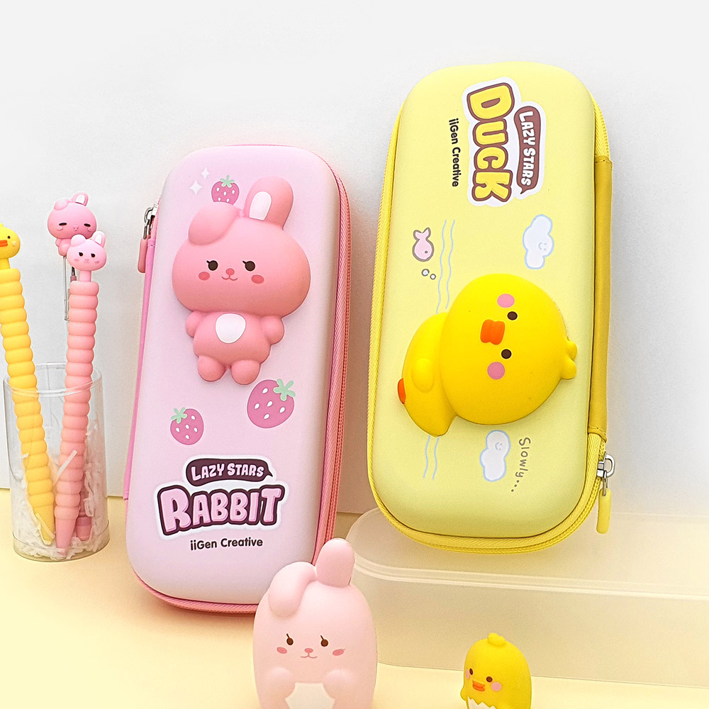일정문구 레이지스타 귀여운 캐릭터 스퀴시 필통 대용량 초등학생 학생 단체 학용품 : 일정문구