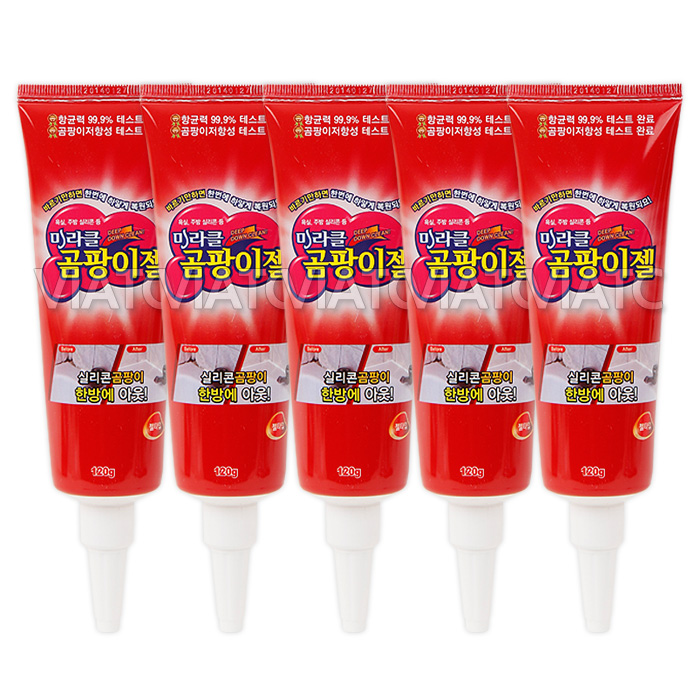 미라클 주방 욕실 베란다 창틀 벽지 곰팡이제거제 젤 120g x 5개 : GNS샵