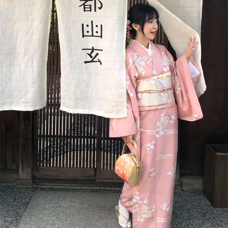 일본전통의상 기모노 유카타 잠옷 코스프레 여성 핑크 부 럽고 우아한 개선 사진 촬영 음식 : 스마트셀인스토어