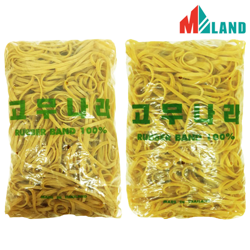 넙적 고무 밴드 1kg 대용량 넓은 노란 고무밴드 납작 두꺼운 칼국수 고무줄 : 미랜드몰