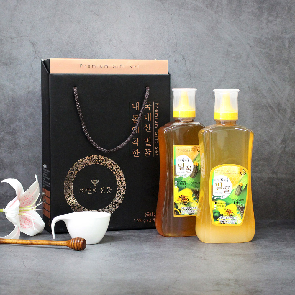 무주의 자연을 담은 고재영 반딧불 벌꿀 선물세트 2kg (아카시아/야생화/밤꿀) : 홍성한우지애