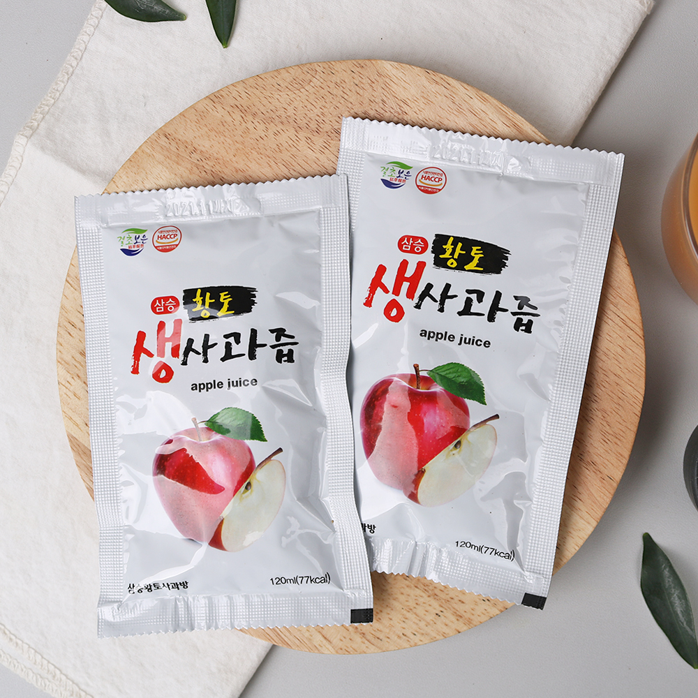 삼승황토사과방 100% 생사과즙 120mlx30봉/120mlx50봉 : 청풍명월장터