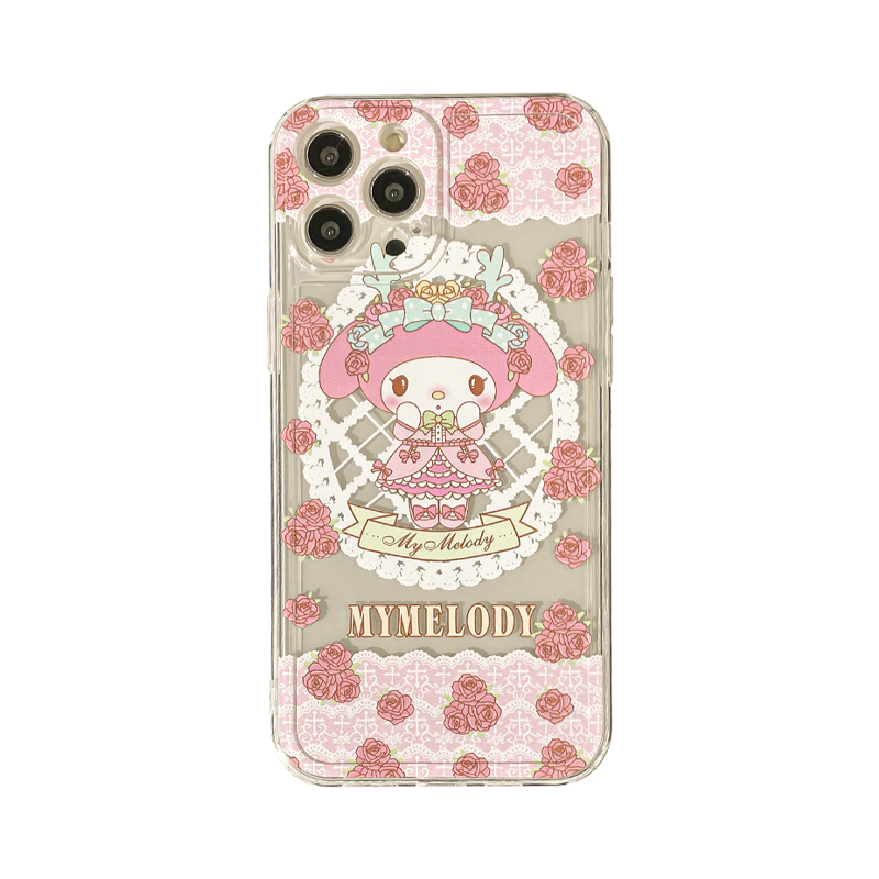 산리오 멜로디 로즈 아이폰 케이스 15 pro 14 mini X 11 6/8 디즈니 핑크 : Lovegood