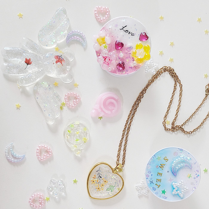 레진아트세트 크리스탈 레진공예 몰드 UV램프 레진리필액 DIY 만들기재료 : 반값문방구