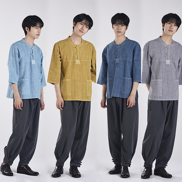 남자 여름 생활한복 슬라브 차이나 티 바지 계량 개량 한복 절복 법복 : 리예생활한복