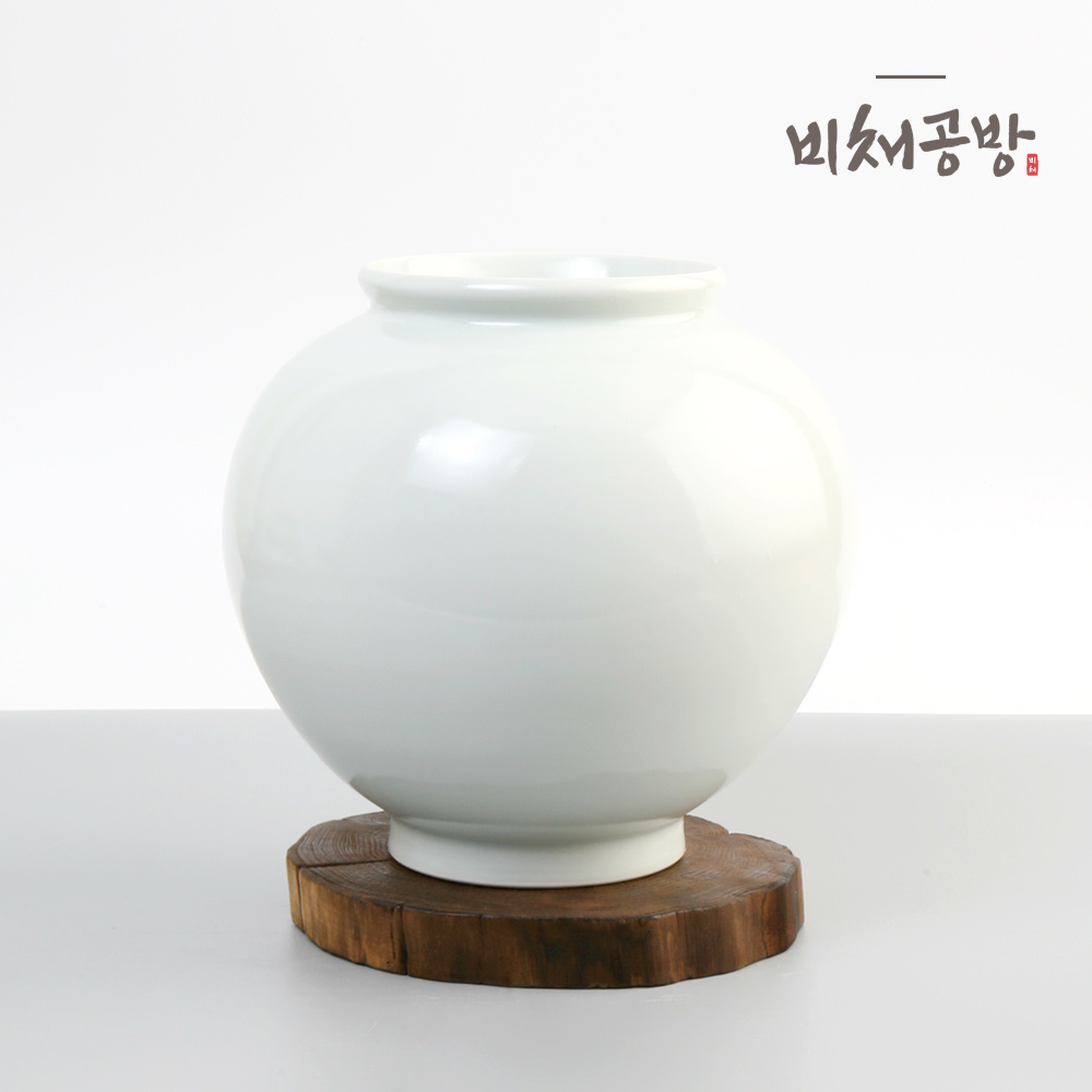 백자 달항아리 소형 오브제 소품 장식품 꽃 화병 미니 예쁜 인테리어 : 비채공방
