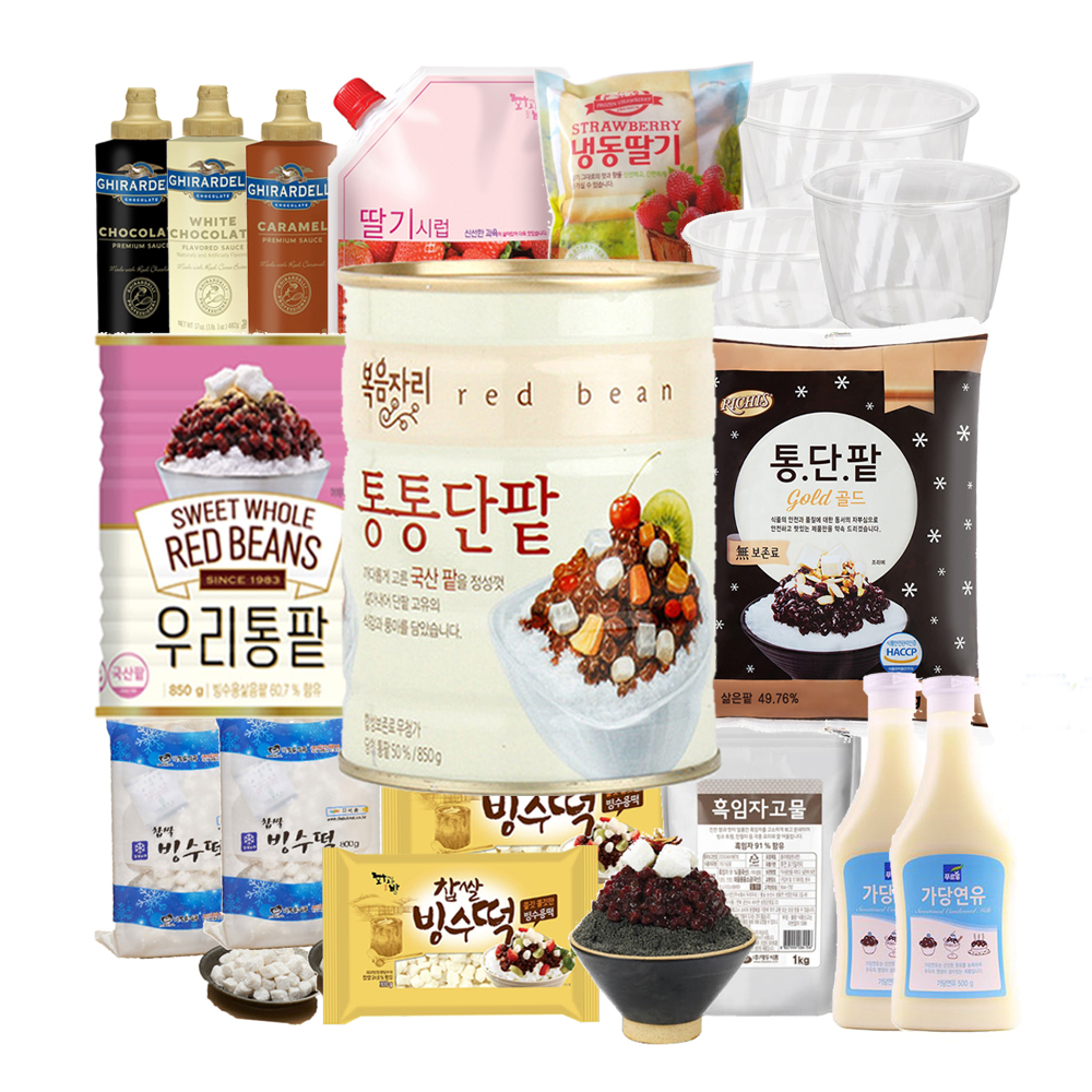 팥빙수재료 복음자리 통단팥 토핑 세트 : 커피만나