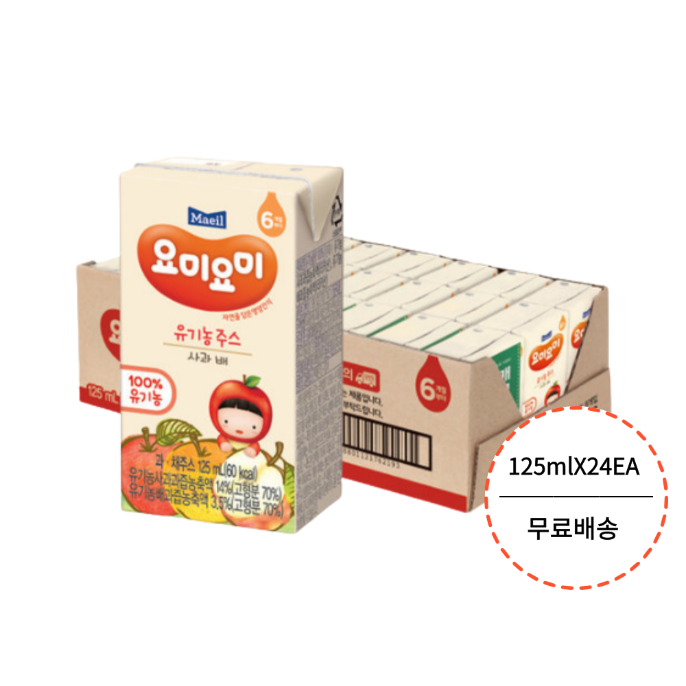 요미요미 유기농주스 사과배 125ml 24팩 : 휴미트