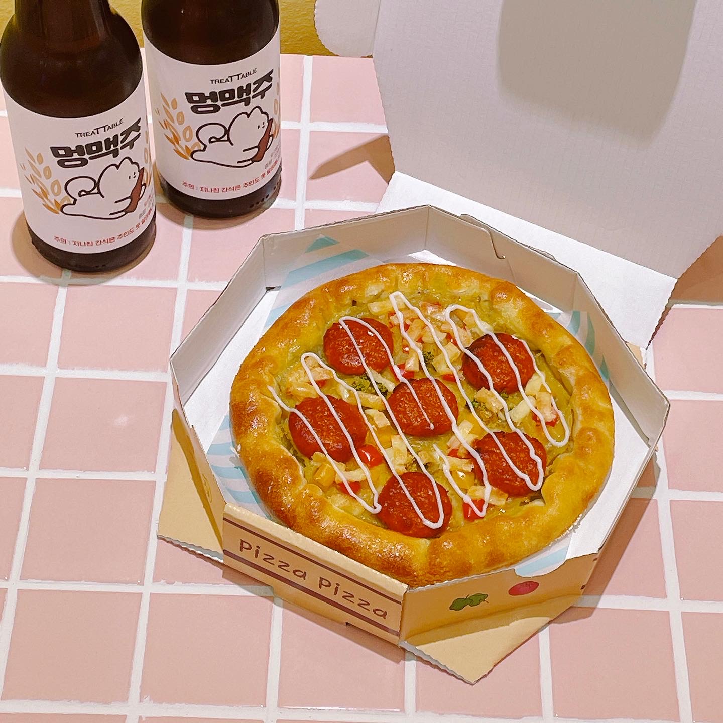 강아지 피자 치킨 세트 / 피크닉 세트 / 생일상 / 강아지 생일파티 : 댕스토랑