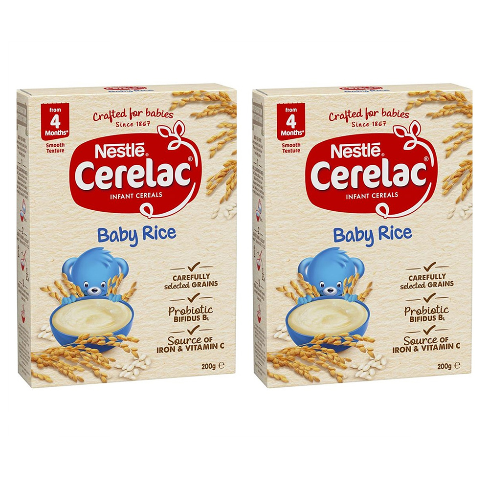 Nestle Cerelac Baby Rice Cereal 네슬레 세레락 베이비 라이스 아기 시리얼 1단계 200g 2팩 : Tany