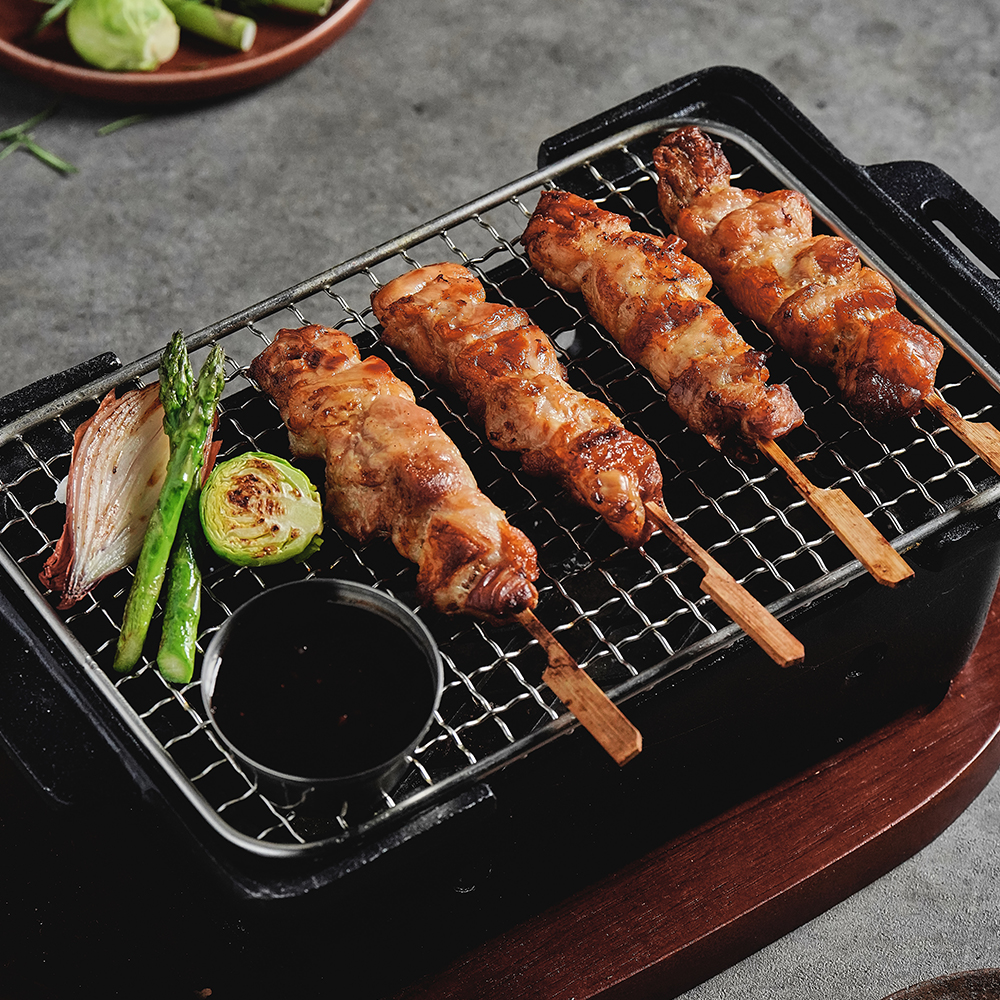 하코야  통 닭다리살 꼬치 (꼬치4개입) 캠핑 음식 안주 순살 닭꼬치 : LF Food