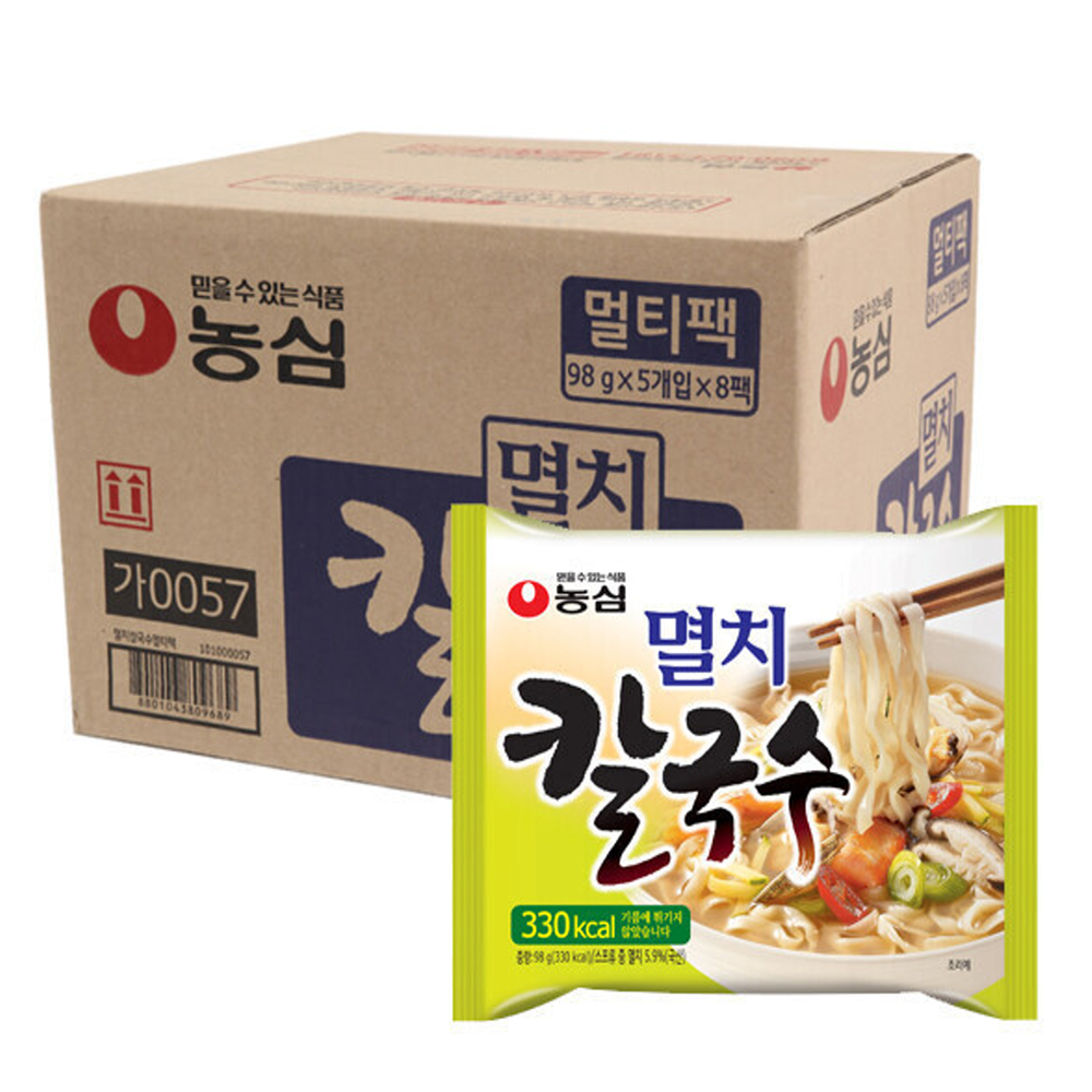 농심 멸치 칼국수 멀티팩 40개 : 청화마트
