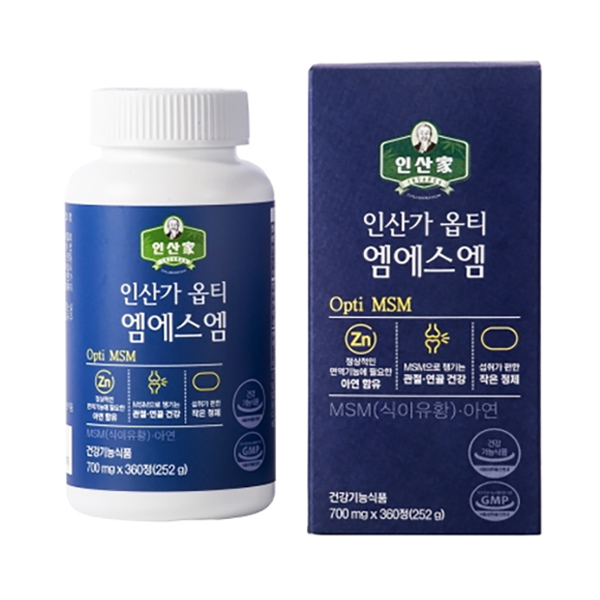 인산가 옵티 엠에스엠(MSM) 700mg X 360정(252g)/90일분/관절건강/무료배송 : 금산인삼
