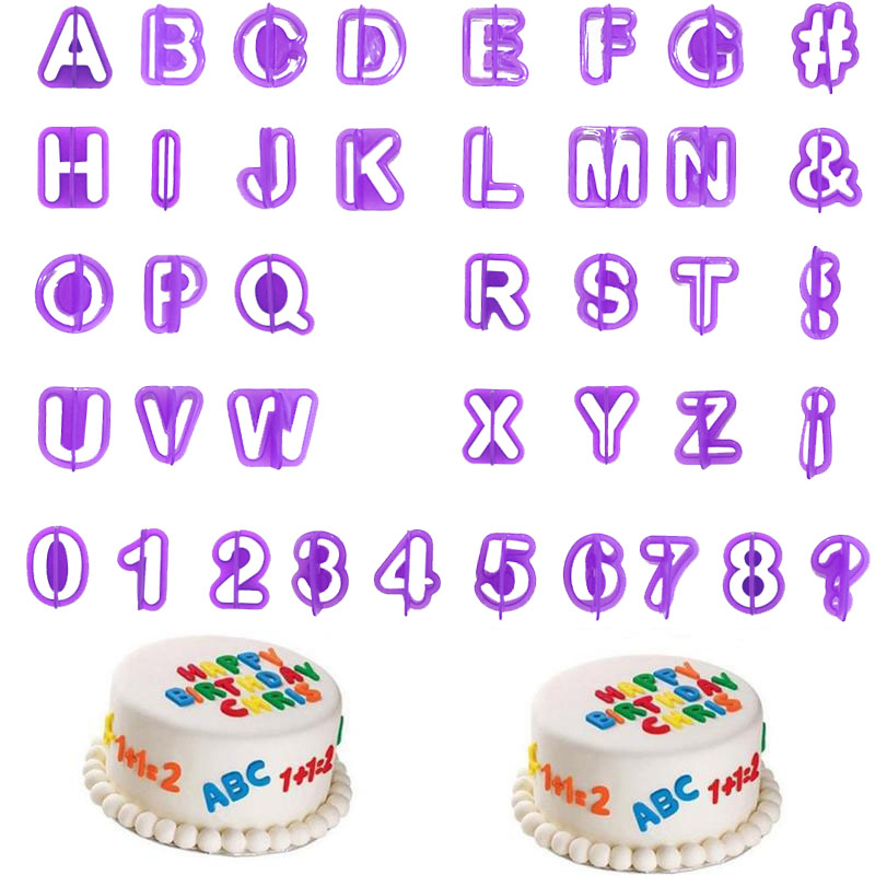 생일 파티 용품 40pcs 퐁당 커터 케이크 장식 도구 플라스틱 알파벳 대문자 번호 : SM테크